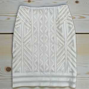 Nanette Lepore White Geometric Pencil Skirt 2